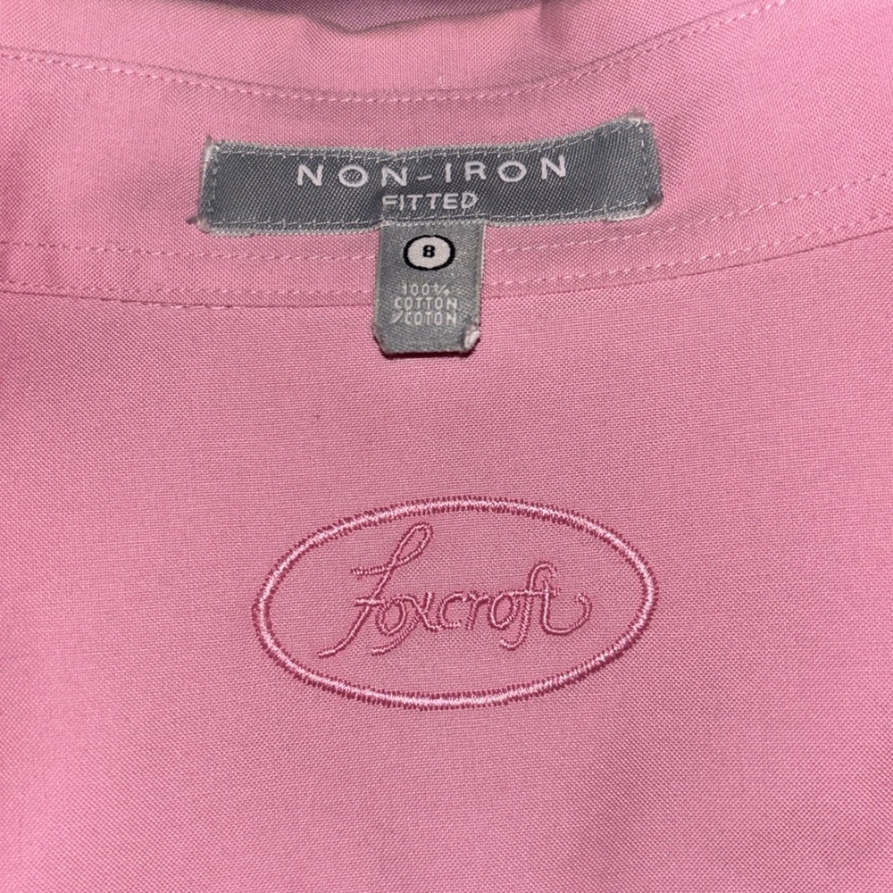 Foxcroft Women's Size 8 Button Down Collared Pink 3/4 Length Sleeves Paityn - Picture 5 of 6